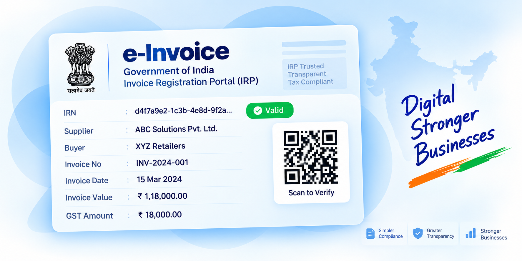e-Invoice verification illustration — Digital, Stronger Businesses